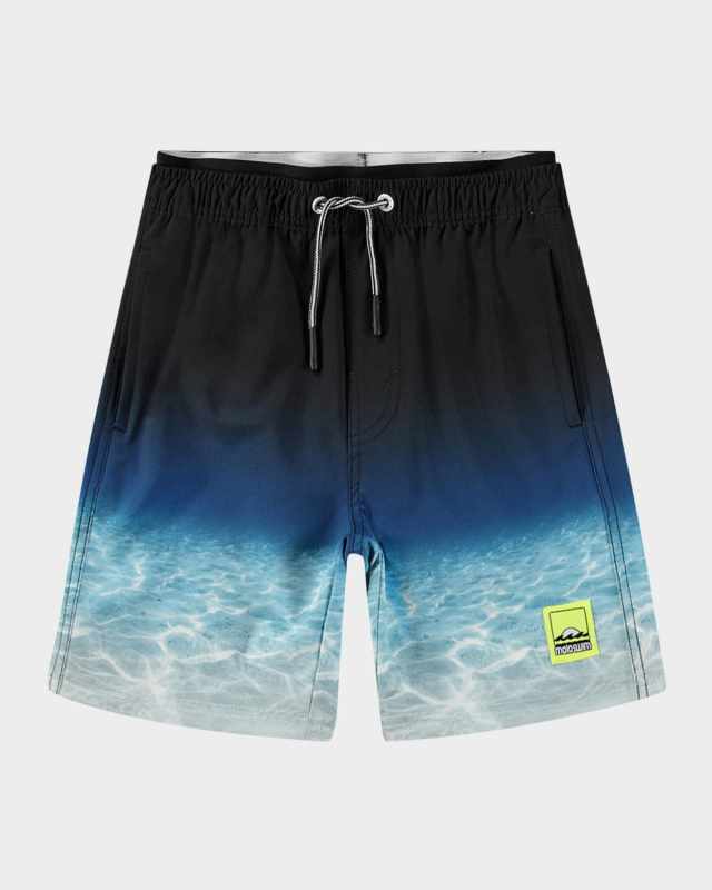 Boy's Neal Printed Swim Shorts, Size 7-12